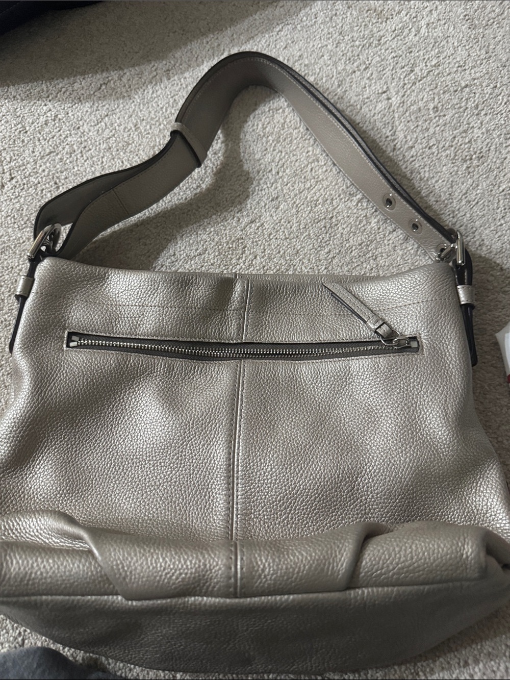 Gray Coach Leather Shoulder Bag - Classic Pebbled Hobo Y2K